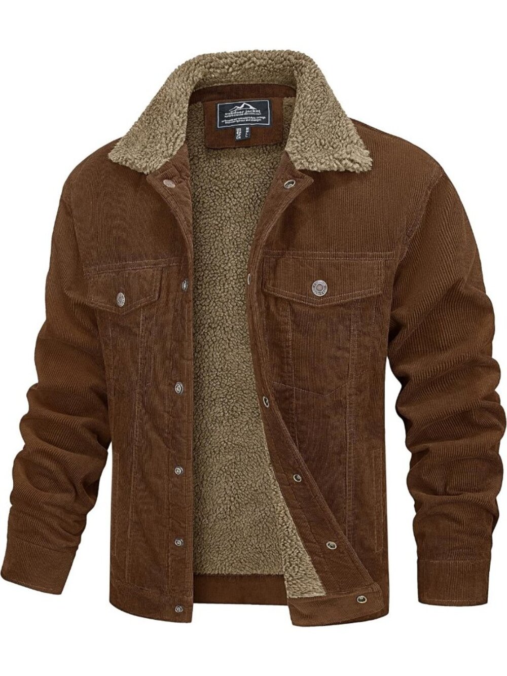 Warm Thick Corduroy Jacket for Men | Winter Sherpa Lined Coat, Stylish & Cozy